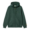 カーハート ジップアップパーカー メンズ 30%OFF【公式・正規取扱】カーハート WIP CARHARTT WIP HOODED CHASE JACKET Discovery Green / Gold I026385-23AW ZIP パーカー スウェット トレーナー ストリート ブランド メンズ レディース ユニセックス 送料無料