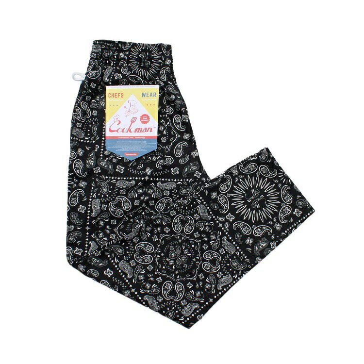 ڸ谷ۥåޥ COOKMAN եѥ ڥ꡼ ֥å Chef Pants Paisley Black 231-23815 ȥ꡼ ᥫ ֥ 