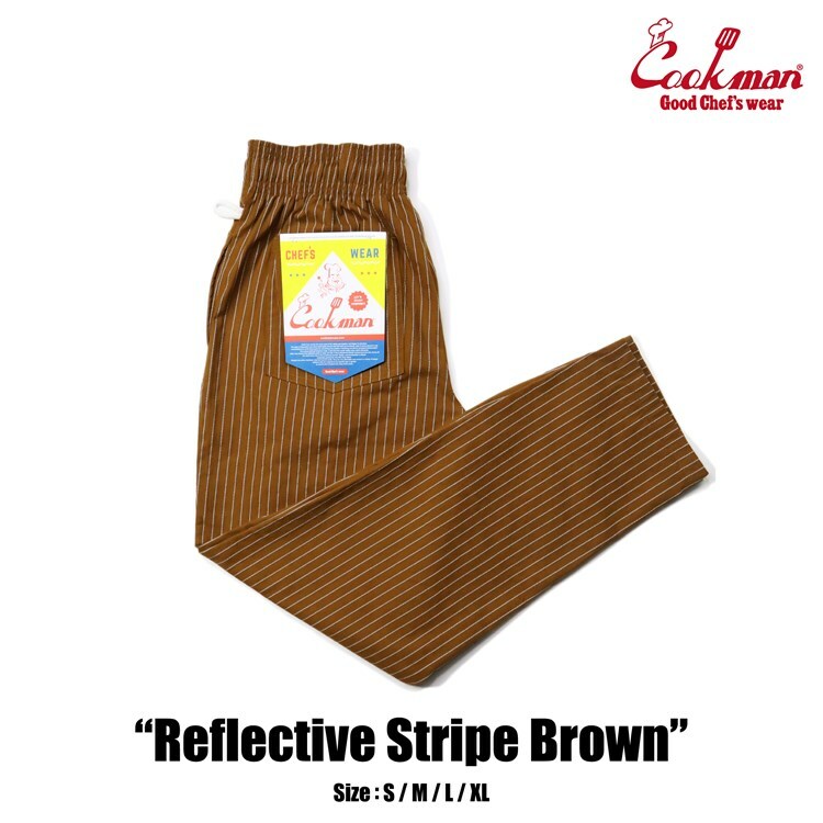 楽天ROOM ONLINE STORE【公式・正規取扱】クックマン COOKMAN シェフパンツ Chef Pants Reflective Stripe Brown 231-23827 リフレクター ストリート アメカジ ブランド メンズ レディース ユニセックス 男女兼用 送料無料