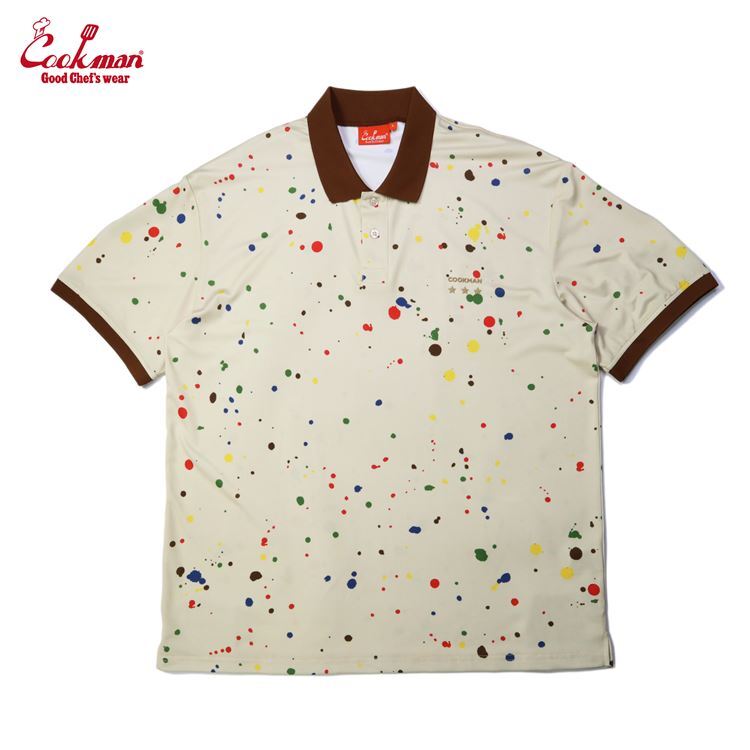 【公式・正規取扱】クックマン COOKMAN ポロシャツ Polo Shirts Sauce Splash Beige 231-31277 ポロシャツ メンズ レディース ユニセックス 男女兼用 送料無料のサムネイル
