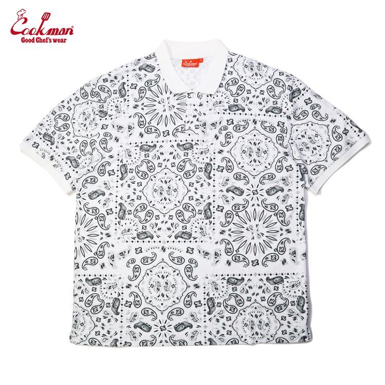 【公式・正規取扱】クックマン COOKMAN ポロシャツ Paisley White 231-31282 ポロシャツ メンズ レディース ユニセックス 男女兼用 送料無料のサムネイル