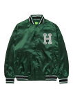 40%OFFHUF ハフ CRACKERJACK SATIN BASEBALL JACKET FOREST GREEN JK00372FA22 ジャケット スタジャン ストリート ブランド メンズ レディース ユニセックス 送料無料