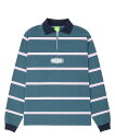 20 OFF【公式 正規取扱】HUF ハフ WORKMAN LS ZIP POLO SYCAMORE KN80068HO22 ジップ ポロシャツ ボーダー ストリート ブランド メンズ レディース ユニセックス 送料無料