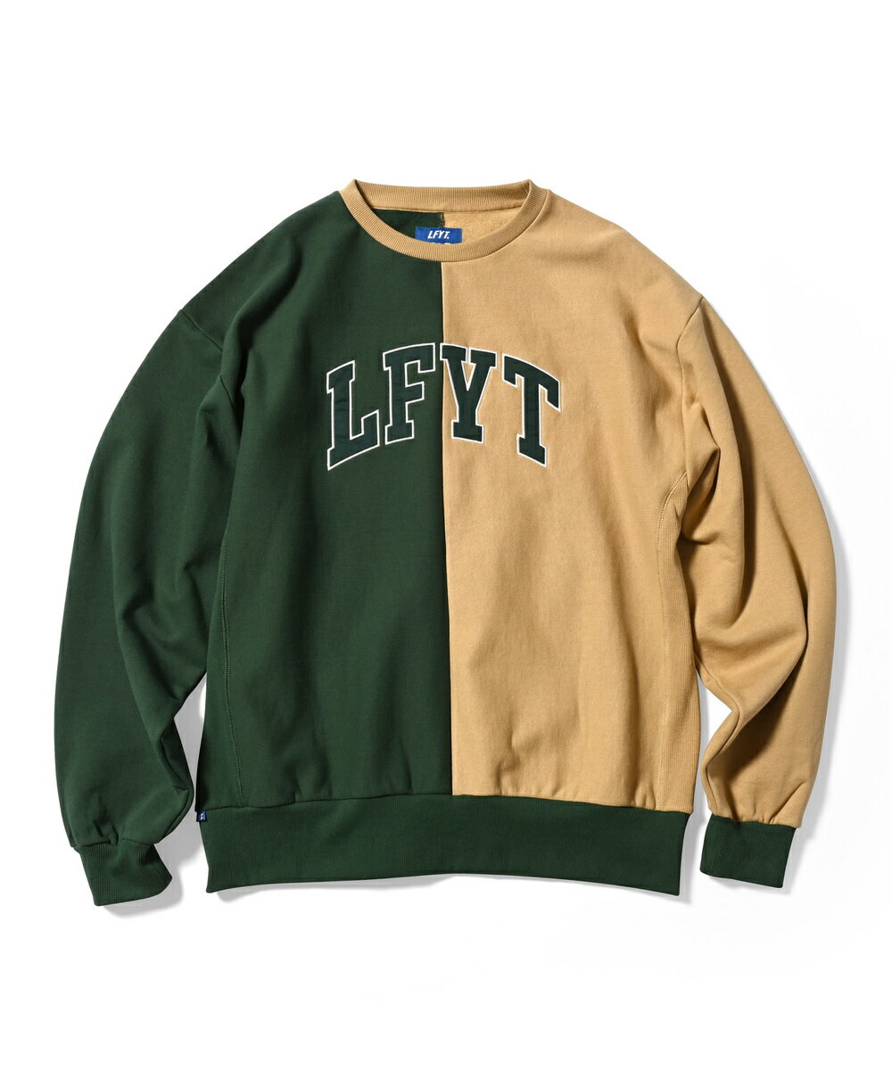 50 OFF【公式 正規取扱】LFYT エルエフワイティー LAFAYETTE 2 TONE ARCH LOGO US COTTON CREWNECK GREEN LA220708 スウェット トレーナー 送料無料