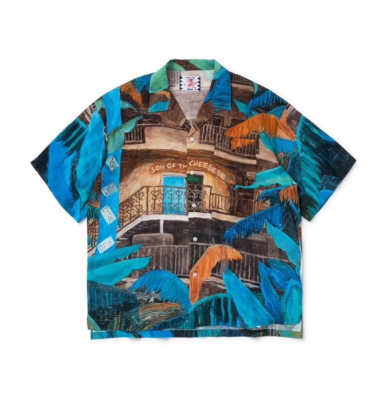 【公式・正規取扱】サノバチーズ SON OF THE CHEESE Oil Painting Shirt BLUE SC2310-SH015 半袖シャツ 送料無料のサムネイル