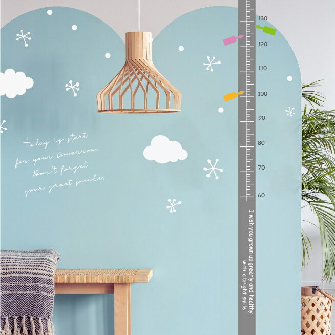 身長計 おしゃれ ウォールステッカー 引っ張り防止 落下しない 北欧 伸長計 日本製 モノトーン 子供部屋 壁 英文 『GROW UP』 グローアップ wallsticker 155 シンプル 子ども キッズ 転写 インテリアシール ウオールステッカー