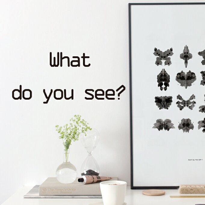 Coco Lapine design ポスター 北欧 【ココラパンデザイン】What do you see シンプル カフェ モノトーン モノクロ アートプリント 50x70cm インテリア