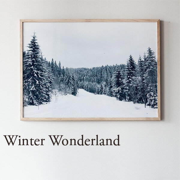 Coco Lapine design ポスター 北欧 ココラパンデザイン winterwonderland シンプル カフェ モノトーン モノクロ アートプリント 50x70cm インテリア 雪 冬