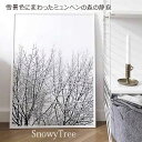 coco lapine design ポスター 北欧  snowy tree ココラパンデザイン モノトーン 雪 スノーツリー 植物 アート シンプル カフェ 木 モノクロ アートプリント 50x70cm インテリア ミュンヘン