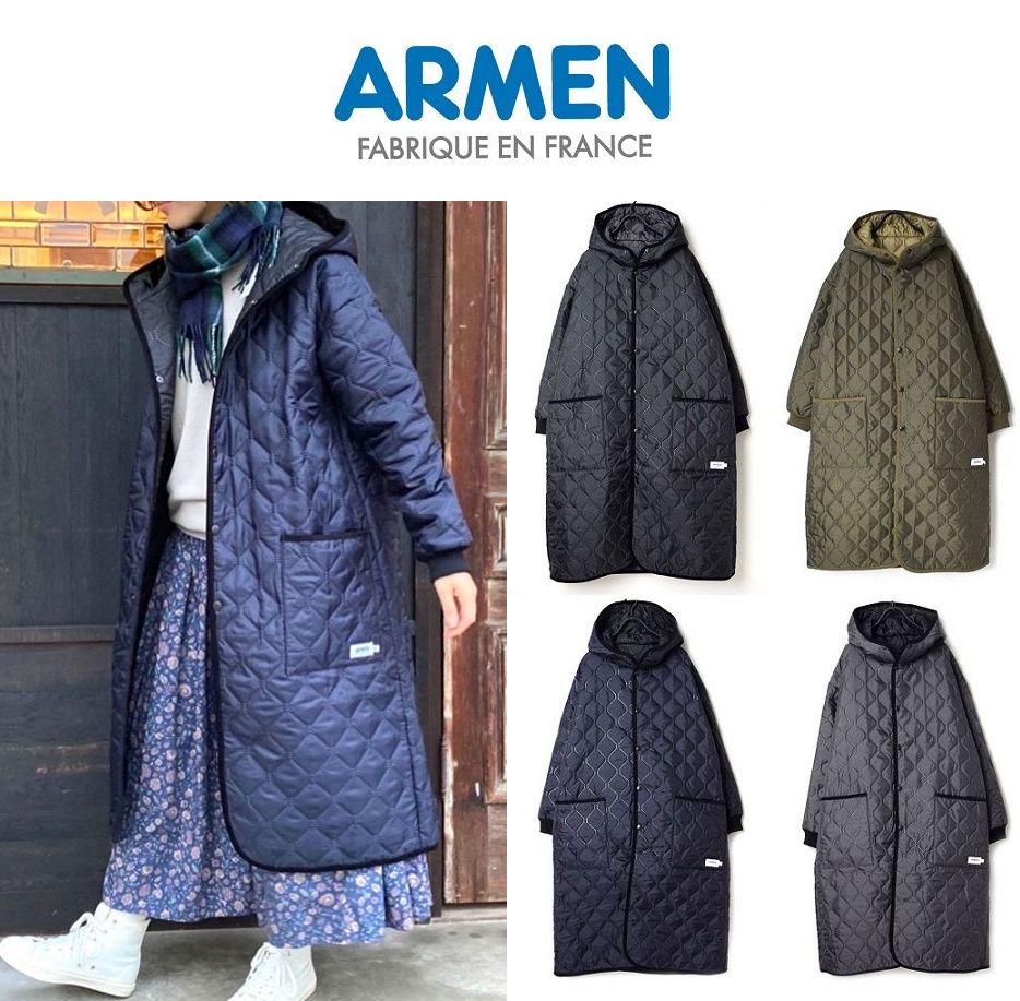 アーメン キルティングジャケット レディース SALE30%OFF 2023秋冬入荷 Armen アーメン OVERSIZED HOODED COAT WITH RIBBED CUFF NAM2154 PP【Lady's】