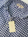 2024春夏 SOUTIENCOL スティアンコル SOKTAS Linen 100% REMAKE POLO PULLOVER B/D Shirts Navy Gingham【Men's】