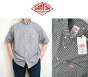 2024春夏 DANTON ダントン DOT BUTTON B.D S/S SHIRT 定番ボタンダウン半袖シャツ BLACK GINGHAM #DT-B0118 CMX【Men's】