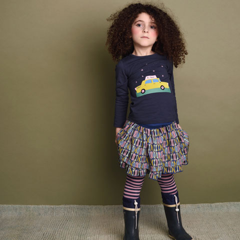 [メール便発送] セール 70％OFF 公式 ルームセブン キッズ 女の子 スカート グラフィック柄フリル 100 ..