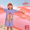 40%OFF 【正規品 公式】 オイリリー キッズ 女の子 ワンピース ブルー 水色 カットソーワンピ ボックス型 サイズ 120 130 140 150 オーガニックコットン ys24gdr284