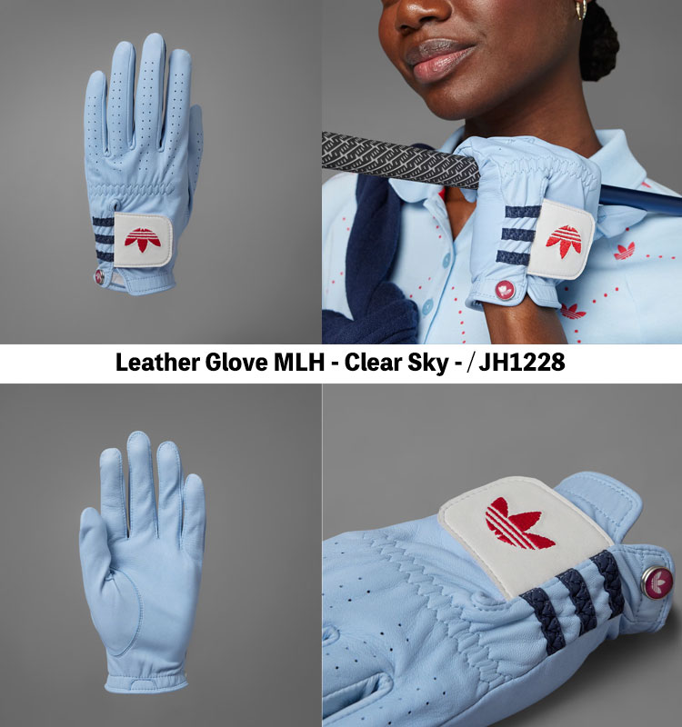 オリジナルスゴルフ ゴルフグローブ マーカー付き レザー 左手用 adidas originals GOLF レザー グローブ ひだり手 Clear Sky クリアスカイ JH1228【中古】未使用品