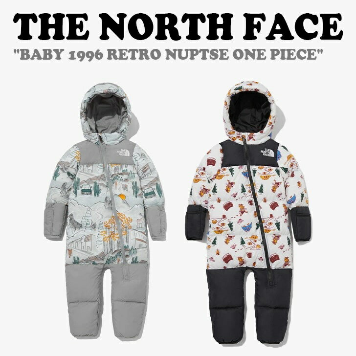 楽天ルームセブンジャパンノースフェイス カバーオール THE NORTH FACE 男の子 女の子 BABY 1996 RETRO NUPTSE ONE PIECE ベイビー レトロ ヌプシ ワン ピース LIGHT GRAY ライト グレー WHITE ホワイト NQ1DP93S/T ウェア【中古】未使用品