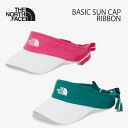 ノースフェイス サンバイザー レディース THE NORTH FACE BASIC SUN CAP HOT_PINK GREEN ホットピンク グリーン サンキ...