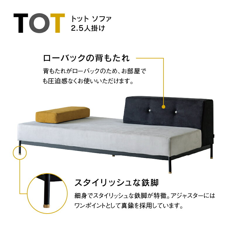 【公式】ソファー 二人掛け 2人掛け 2.5人掛け 肘付き スエード調 布 ファブリック グレー ビンテージ モダン デザイン 北欧 トット TETTOT CRASH クラッシュゲート 関家具 大型便