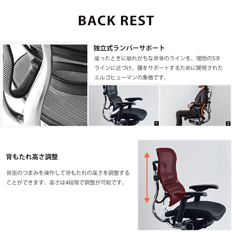 メーカー包装済 正規取扱店 エルゴヒューマン プロ Ehp Ham オフィスチェア ワークチェア オフィスチェアー ワークチェアー パソコンチェア 高機能チェア ヘッドレスト付き 肘置き メッシュ おすすめ 快適 テレワーク リモートワーク 在宅ワーク 関家具 今月限定 特別