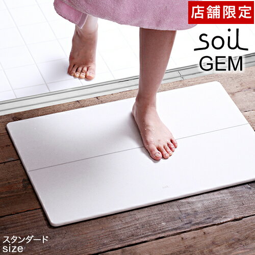 soil GEM ソイル バスマット 珪藻土 幅65cm ★店舗限定 日本製 スタンダード 速乾バスマット ジェム 珪藻土バスマット 珪藻土マット ブランド ひる石 大判 二人 2人 吸水 足ふきマット ワイド 速乾 おしゃれ【送料無料】［ soil GEM バスマット standard ］