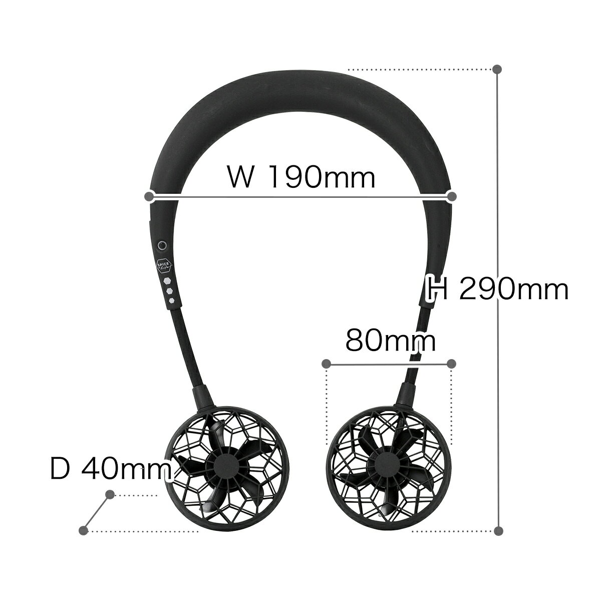 ダブルファン 新型 2020 ver.2 扇風機 首かけ USB 充電式 WFan 2 ハンズフリー ポータブル扇風機 DF201 ハンディファン 軽量 首掛け扇風機 アウトドア ハンディ 首にかける 携帯 ミニファン スパイス SPICE【ポイント10倍 送料無料】［ w-fan ver2 Hands-Free ］