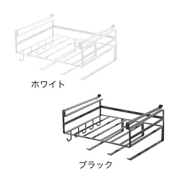 ［ 戸棚下多機能ラック タワー ］山崎実業 tower ラップホルダー キッチンペーパーホルダー キッチン収納 おしゃれ 戸棚下ラック 戸棚下収納ラック 戸棚 吊戸棚ストッカー ラップケース キッチンツールフック ホワイト ブラック 2845 2846【ポイント10倍】