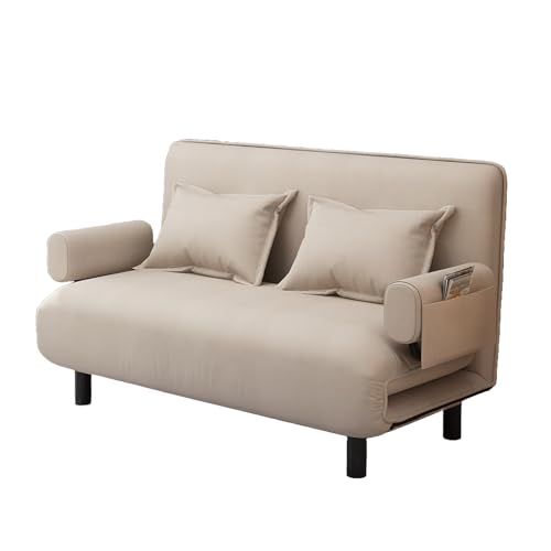 [ROOOMTECH] ソファーベッド ダブル 幅150cm 洗える 3人掛け リクライニング 折りたたみ カバーリング 北欧ベッド クッション2個付き ベージュ