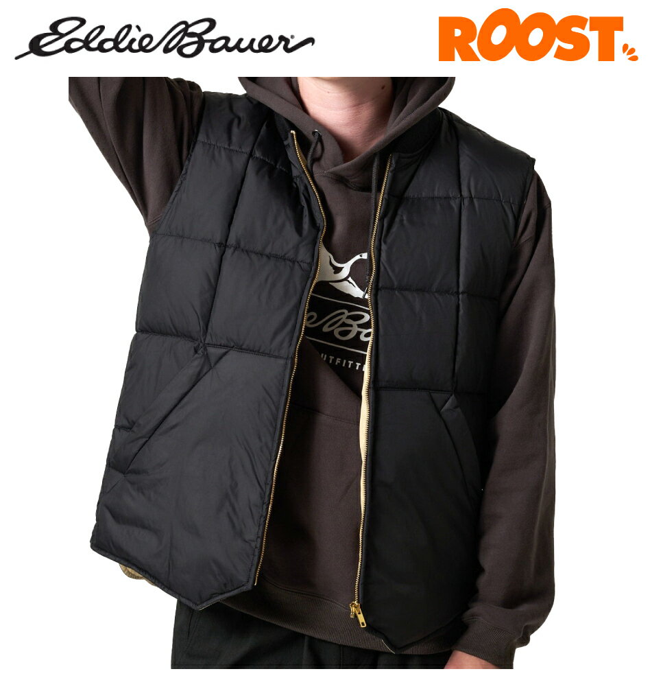 ⭐️着用感の少ない美品⭐️エディーバウアー グースダウンベスト ナイロン 黒 XL ⭐️着用感の少ない美品⭐️エディーバウアー グースダウン