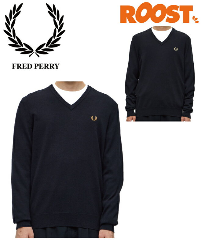 FRED PERRY フレッドペリー CLASSIC V NECK JUMPER クラシックVネックジャンパー K9600 日本正規品 2023秋冬 メンズ ニット セーター メリノウール