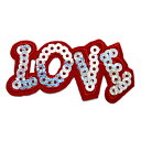 【楽天ランキング受賞】 ワッペン スパンコール アイロン接着 縦3.2cm×横6.2cm LOVE ラブ 英語 キラキラ アイロンワッペン デコ ダンス 入園 入学 アップリケ あっぷりけ wappen