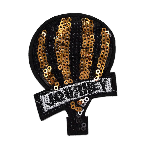 ワッペン スパンコール アイロン接着 縦7.3cm×横5.5cm 気球 JOURNEY キラキラ デコ ダンス 入園 入学 ..