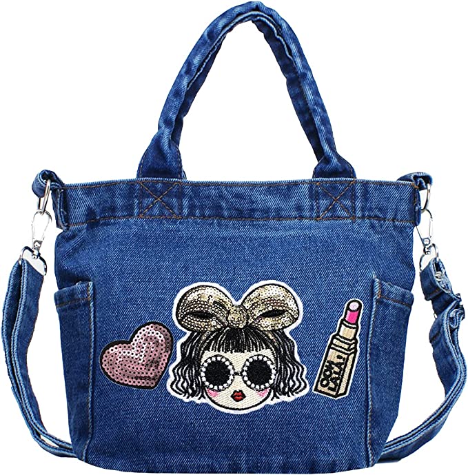 ショルダーバッグ レディース 2way トートバッグ デニム 小さめ ミニ バッグ ガール 送料無料のサムネイル