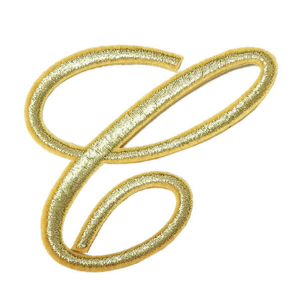 ワッペン 刺繍 アイロン接着 縦6cm×横6.3cm イニシャル C アルファベット アイロンワッペン 手芸 入園 入学 わっぺん アップリケ あっぷりけ wappen