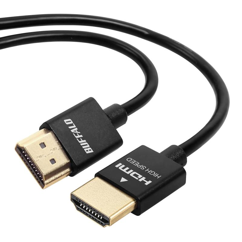 バッファロー HDMI スリム ケーブル 1m ARC 対応 4K × 2K 対応 【 HIGH SPEED with...