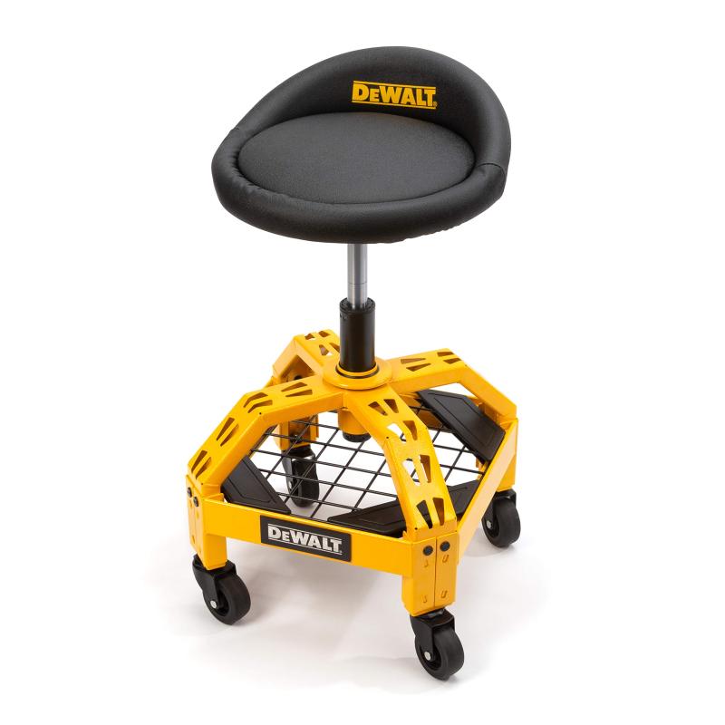 樂天商城 - Dewalt (ディウォルト) パッド入り ローリングショップ/ガレージスツール 360度回転シート 丈夫なスチールフレーム 調節可能