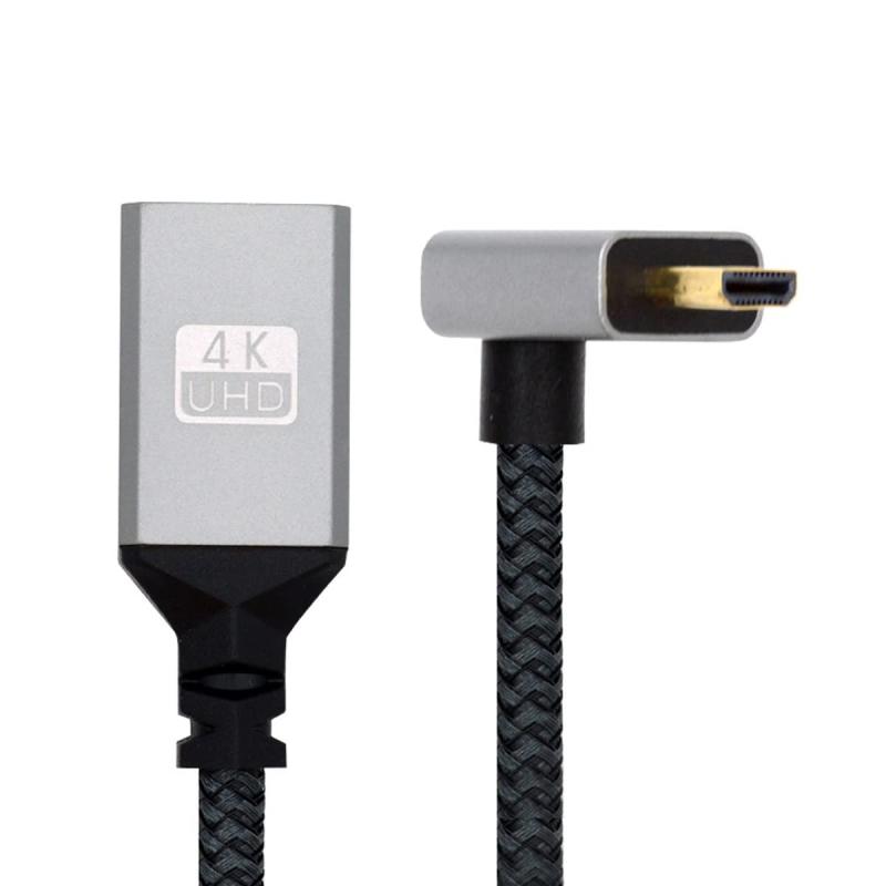 CY 4 KケーブルType-D Micro HDMI 1.4オス90度下角からHDMIメスDV MP 4カメラDCノートパソコンHDTV拡張ケーブル