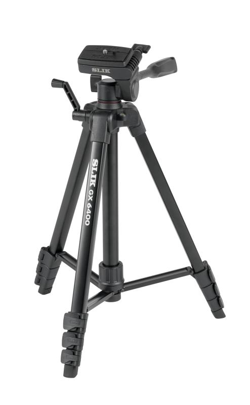 スリック SLIK アルミ三脚 GX 6400 4段伸縮タイプ 全高154cm レバーロック式 3ウェイ雲台 クイックシュー式 一眼レフ/ミラーレス/アクションカメラ/ビデオカメラ対応 216835