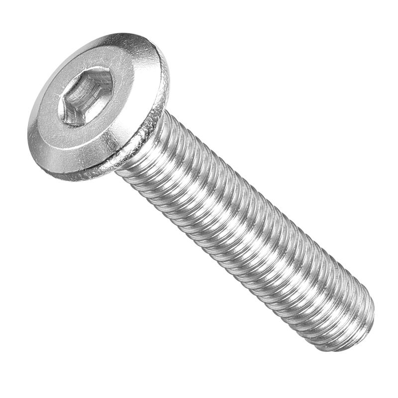 Rakuten - METALLIXITY フラットヘッド六角ソケットボルトとネジ（M5-0.8x25）50個、304ステンレス鋼六角ソケット家具ボルトとネジ - 家具木工プロジェクト用、シルバー