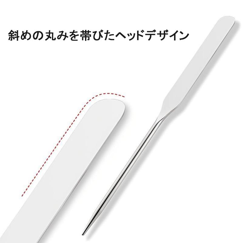 LUYING メイク用 メイクツール ネイル用 DIYスパチュラスパチュラ 攪拌棒ツール 化粧品ツール ステンレス鋼 メタルメイクスパチュラ 美容化粧品ツール （2個入り） 3