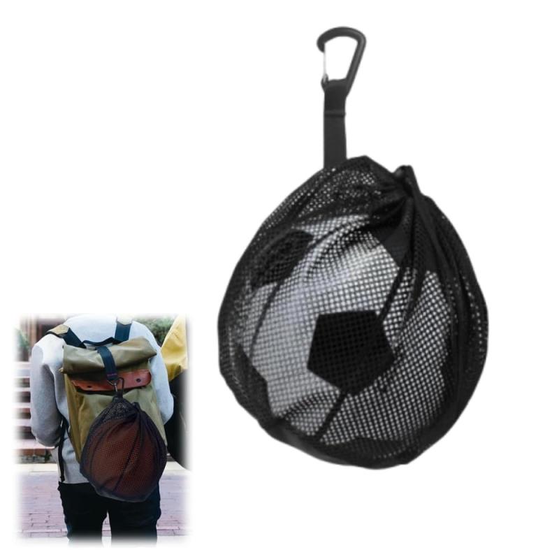 Ai-OUMLEEF 巾着メッシュバッグボールバッグ ポータブル ボールネット サッカーボール ネット サッカーボールケース 入れ サッカーボールメッシュ 収納 バッグ バスケットボール ケース ボー