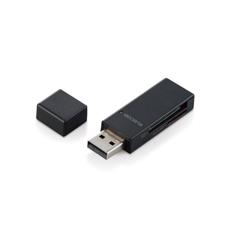 エレコム カードリーダー/スティックタイプ/USB2.0対応/ブラック
