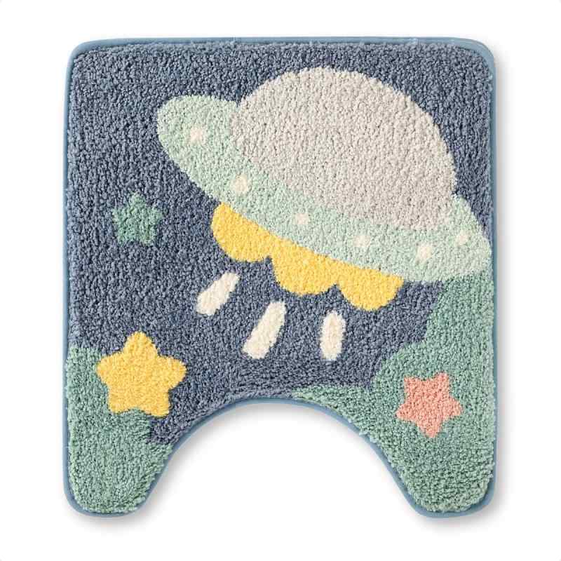 Toilet Mats - かわいい トイレマット おしゃれ バスマット 吸水速乾 足ふきマット キッチン シャギー ふわふわ 丸洗い 高耐久, 50x55cm