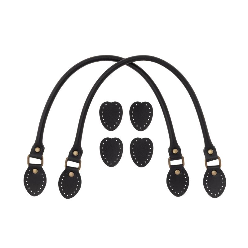 イナズマ(INAZUMA) レザー持ち手 #11黒 YAK-480色:#11黒入数:2本(裏あて4枚付)素材:合成皮革サイズ:全長 約48cm / 幅 約8mm