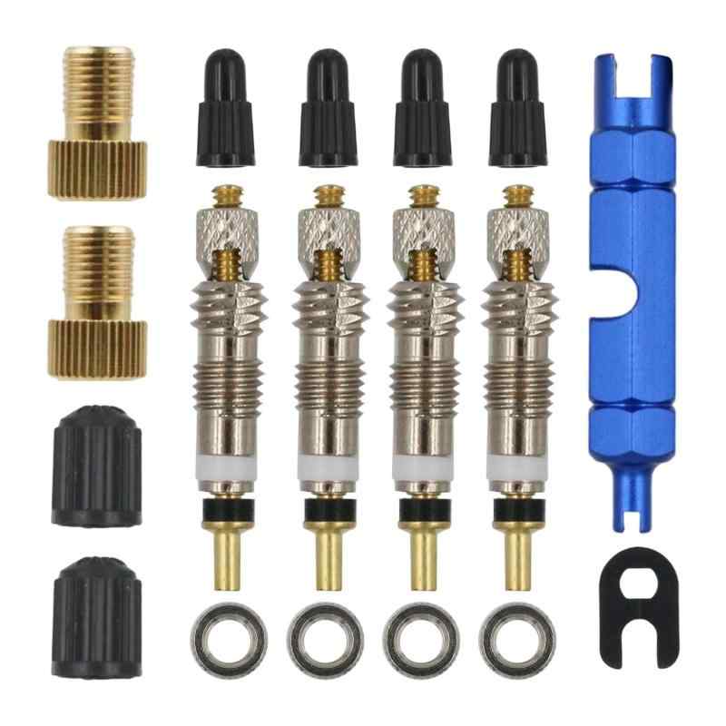 樂天商城 - KKLM スーパーバルブ 【18点セット】フレンチバルブ交換キット コアツール スーパー18点セット フレンチ 交換キット コアツール 修理工具 コア チューブレス交換コア除去 パンク防止 自転車