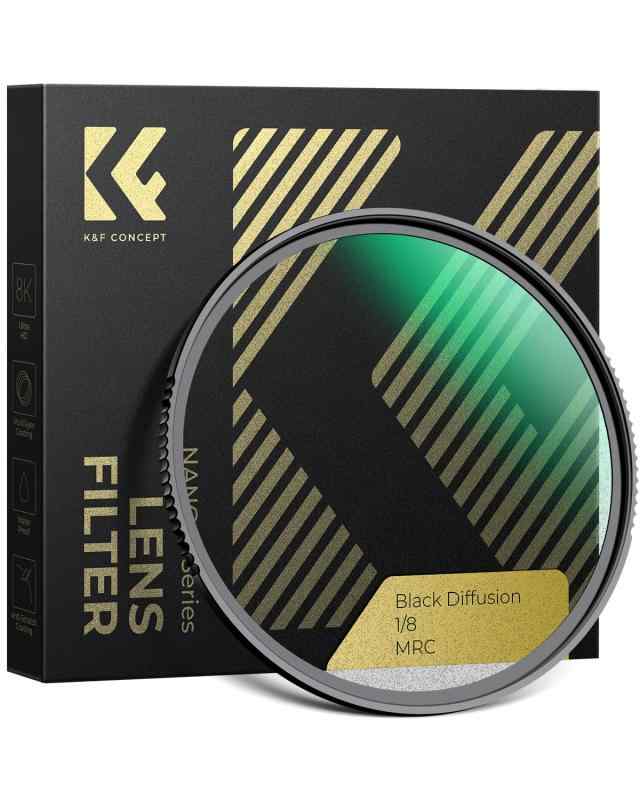 K&amp;F CONCEPT ブラックミスト1/8 77mm ソフト効果1/8 ミストフィルター Black Mist