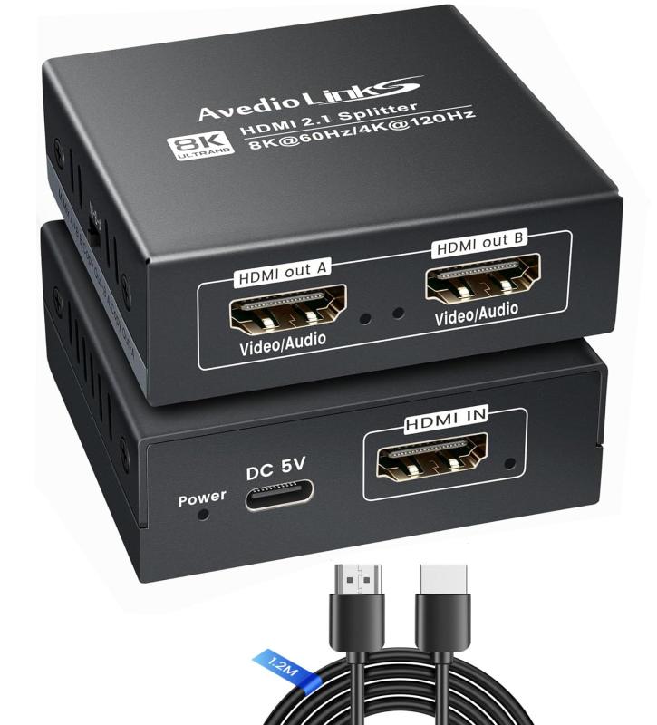 【HDCP2.3対応/HDCP解除可】avedio links HDMI分配器 1入力2出力 8K@60Hz/4K@120Hz...
