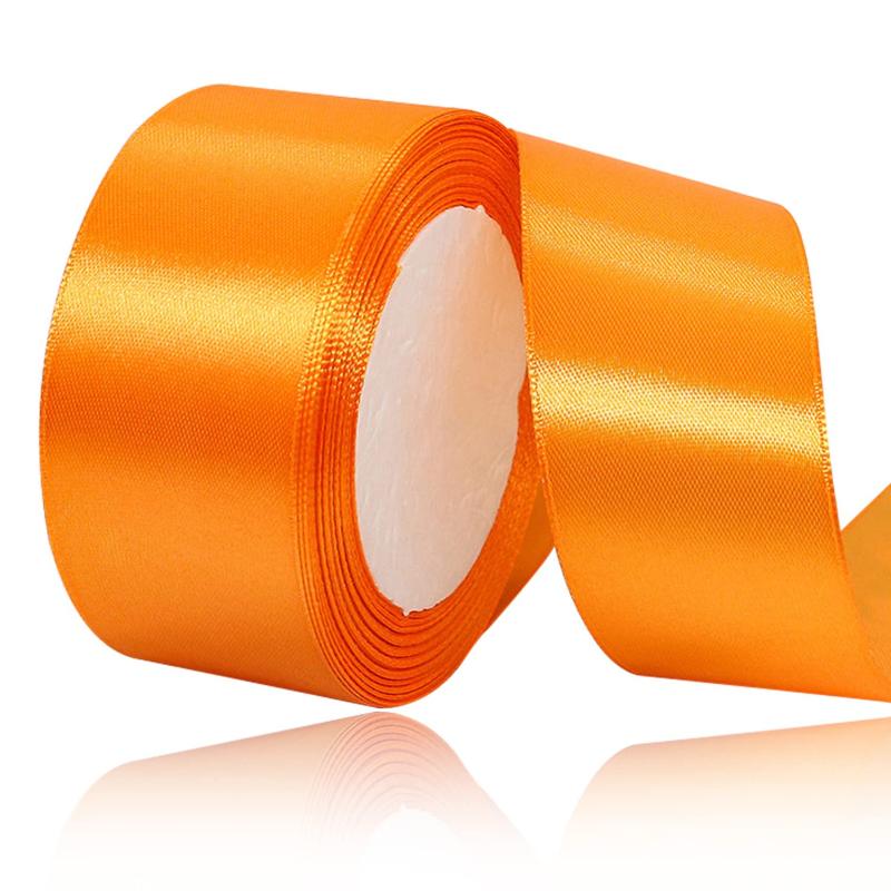 樂天商城 - 40mmオレンジサテンリボン、23メートル手芸用ファブリックリボン、ギフトラッピング、ヘアリボン、誕生日や結婚式の装飾