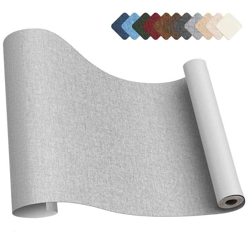 Rakuten - 補修テープ 布 40 x 200cm リネン製 補修布シート ソファ 補修シート リネンパッチテープキット、椅子、枕、カーテン用ファブリックパッチテープ 薄い灰