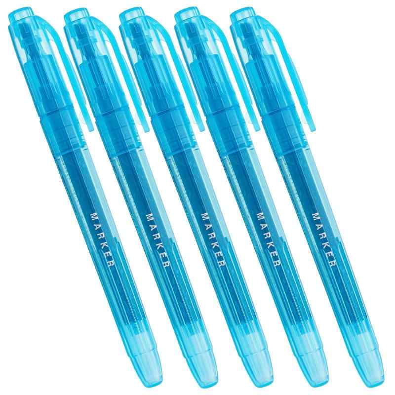 アイ・エス 蛍光ペン 蛍光マーカー 5本 ブルー IKP-5-B