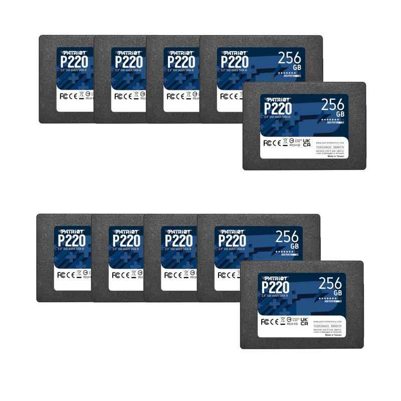 Patriot P220 256GB Internal SSD - SATA 3 2.5 - Solid State Drive Retail 10 Pack - P220S256G2510